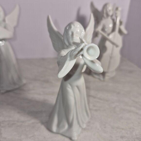 3 White Tengra Angel's 6ins Tall Porcelain Girl's Figurine, - Picture 6 of 16